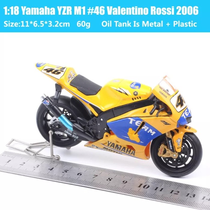 PROMO DIECAST MOTOR BALAP 1:18 MOTO GP YAMAHA YZR M1 2006 VALENTINO ROSSI TERBARU