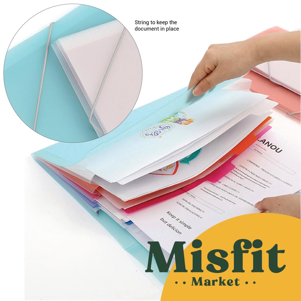 

Kokuyo Pastel Cookie Document Bag A4 Accordion Expandable File Folder Organizer Map Bening Kancing