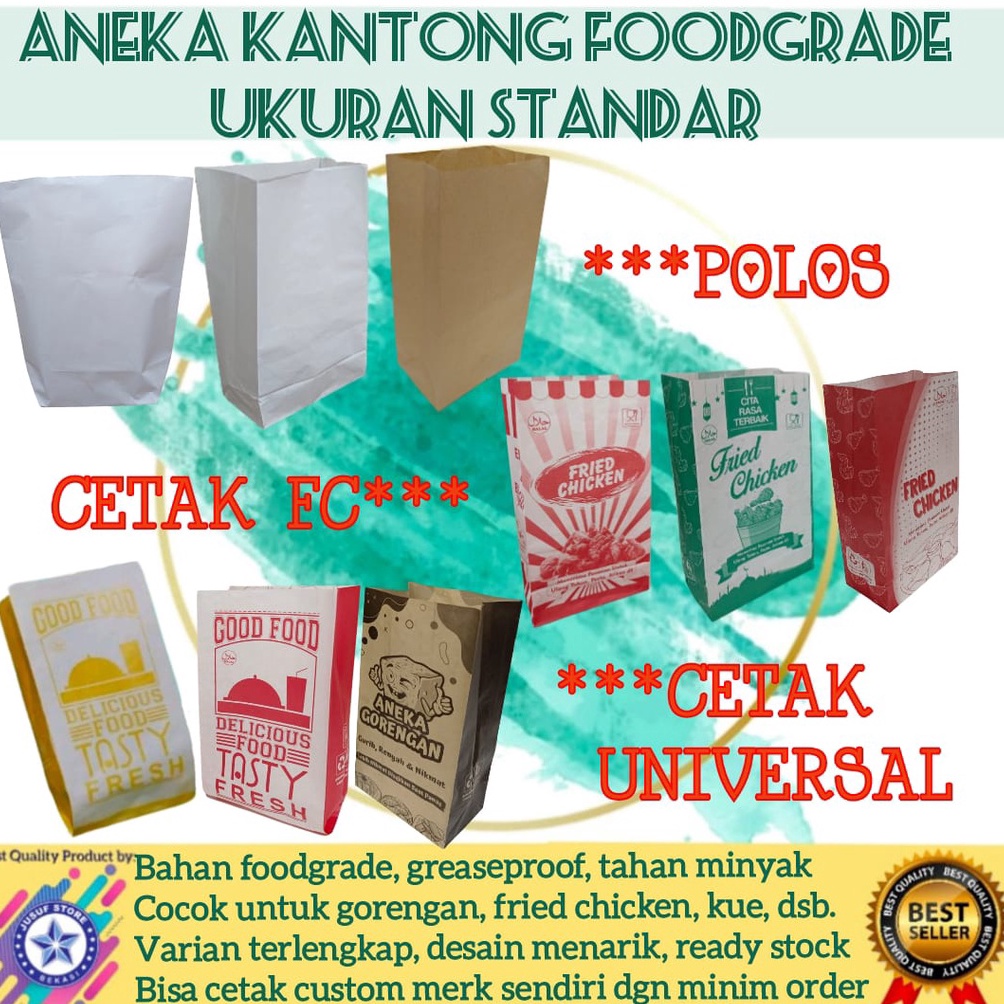 

LKJ-80 50pcs Kantong Kertas makanan, paper bag makanan, paperbag foodgrade 148