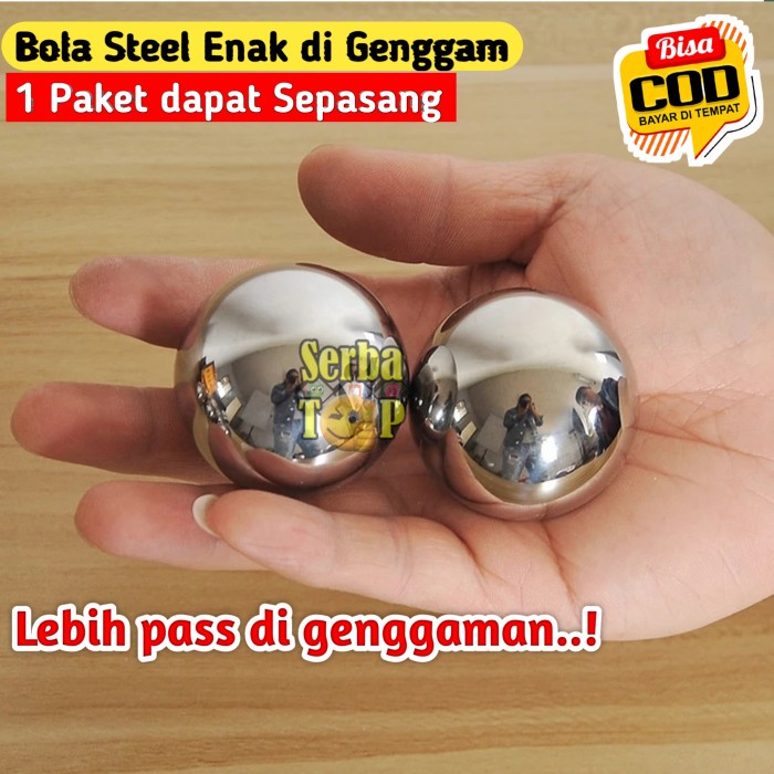 Terlaris Sepasang Bola Terapi Besi Stainless Steel Magnet Bola Terapi Tangan