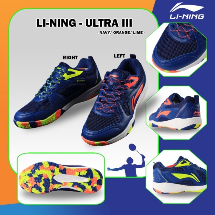 TERBARU Sepatu Badminton Bulutangkis Lining Ultra III / ULTRA 3 Ori LI-NING