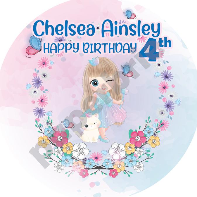 

Sale 6.6 Label Stiker Cute Princess Ulang Tahun Anak Ultah