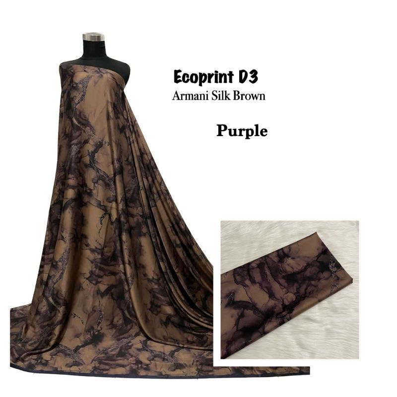 Kain bahan armany silk ecoprint D3 | Harga persetengah meter