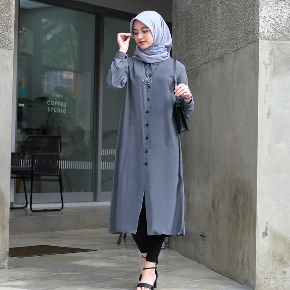 Model Terkini Long Tunik Crinkle - CAMILLA TUNIK - Tunik Crinkle Airflow - Long Tunik Dewasa - Atasa