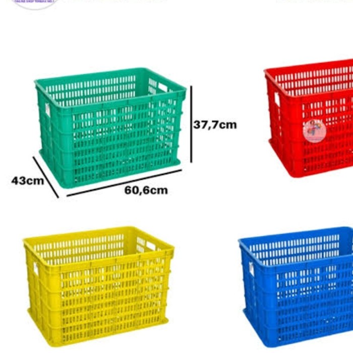 Storage Box Kontainer Barang Perkakas Industri Pabrik Keranjang Paket Bolong Lubang Krat Industri Pe