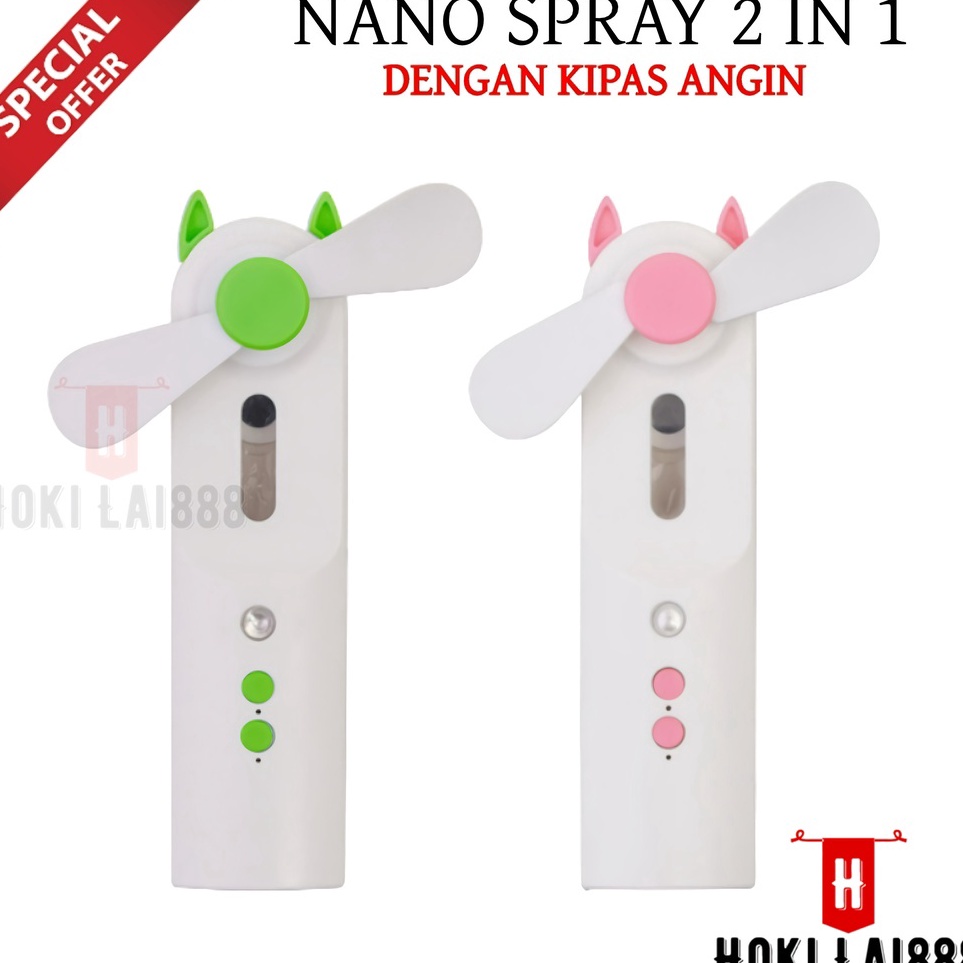 Ready Stok [HKL] MINI NANO SPRAY GENERASI 2 / NANO SPRAY KIPAS ANGIN / NANO SPRAY 2 IN 1 / NANO MIST