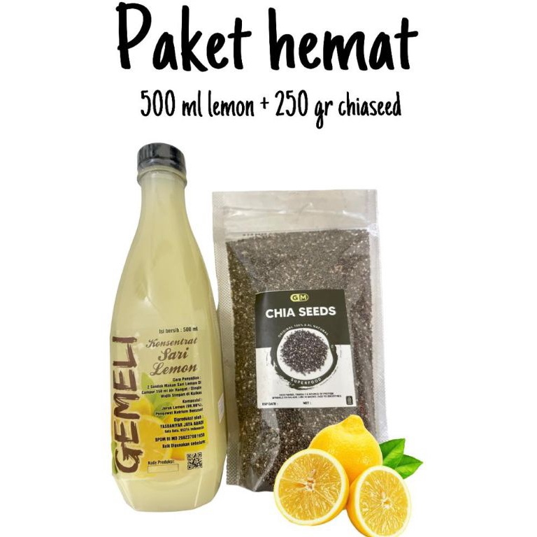 

Big sale paket sari lemon 500ml dan chiaseed 250gr 8TN