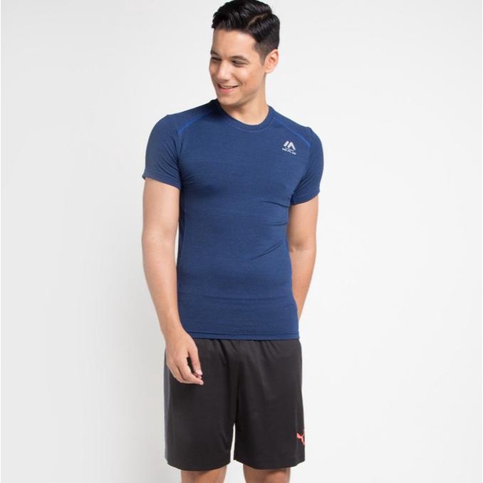 Masterman Goplay Melanite Space Dye Knit Blue Kaos Lari Gym Olahraga