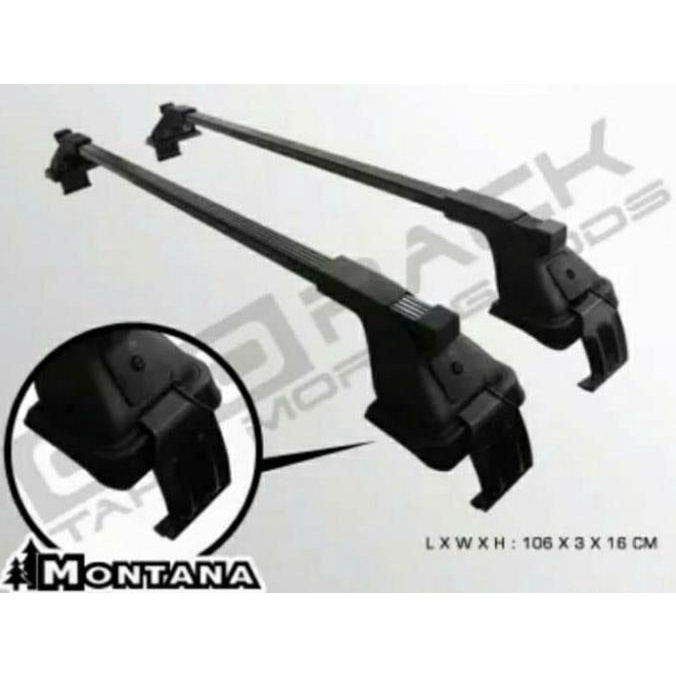 {{{{}}] Cross Bar Jepit Body Montana - Kaki Rak Mobil Montana Otorack