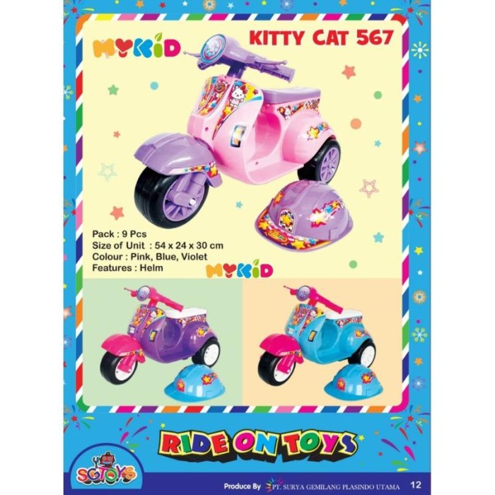 PROMO SG TOYS KITTY CAT 567 MAINAN ANAK PEREMPUAN MOTOR VESPA CILIK / VESPA TERBARU