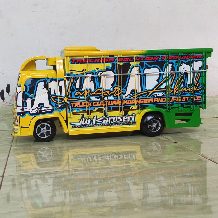 HOT SALE MOBILAN TRUK OLENG KAYU MINIATUR SEMI DETAIL MAINAN ANAK BAGUS P 52 CM TERLARIS