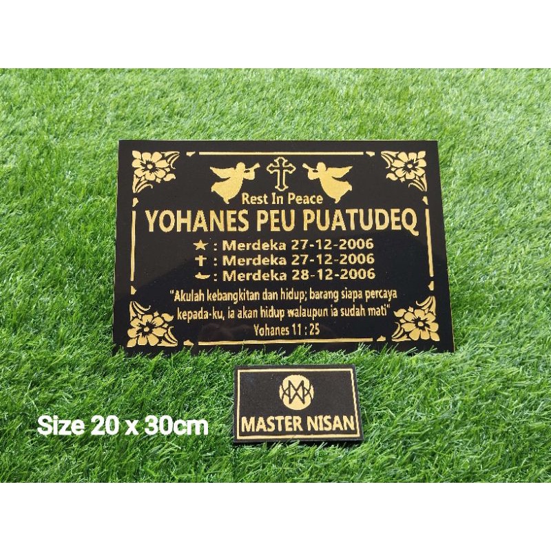 Batu Nisan Makam Kristen Berkualitas 20x30cm