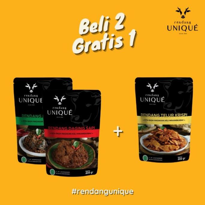

Promo Rendang Unique Beli 2 Bks + Gratis 1 Bks Rendang Telur Krispi