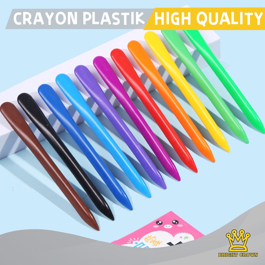 

S1U BRIGHT CROWN CRAYON MAGIC ANTI KOTOR ISI 12/24/36PCS CRAYON LAB NON TOXIC BENTUK TRIANGULAR AMAN