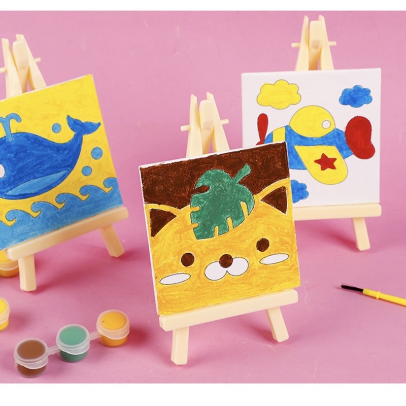 

NSK LUKISAN KANVAS MINI(10X10) - PAINTING MINI CANVAS (FREE TRIPOD) - CHILDREN CANVAS PAINTING / SET