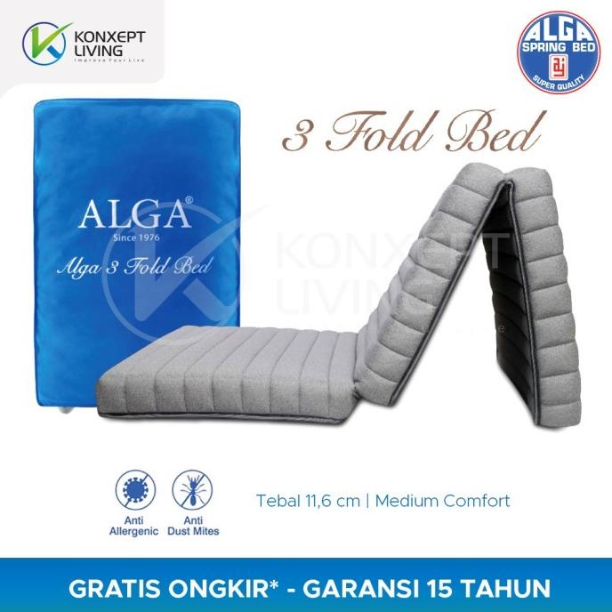 Alga Springbed 3 Fold Bed - Mattress Kasur Lipat 100 X 200 Cm Syarkheillastore