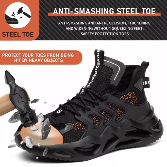 Sepatu Sneakers Safety pria sport sepatu safety casual pria lapangan