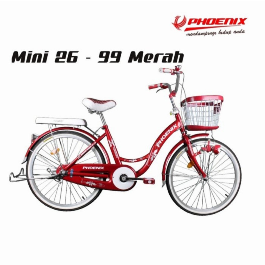 Sepeda Keranjang CTB 20/26 PHOENIX SP-26-99 Original Garansi 5 Tahun - Merah, ukuran 20