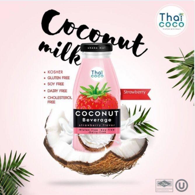 

[280ml] Thai Coco Strawberry Coconut - Minuman Air Kelapa Rasa Stoberi Best Seller