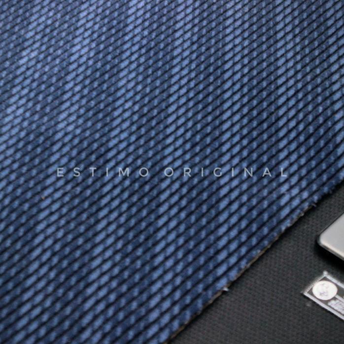 Kain Jok Mobil Bludru Fabric Warna Biru Tua Salur Hitam Soft