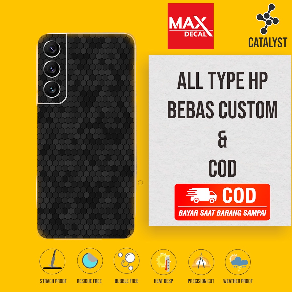 (Buy 1 Get 2) Garskin Skin Samsung S22 - black Kode - C7ZZ Bisa Custom - Sticker Case