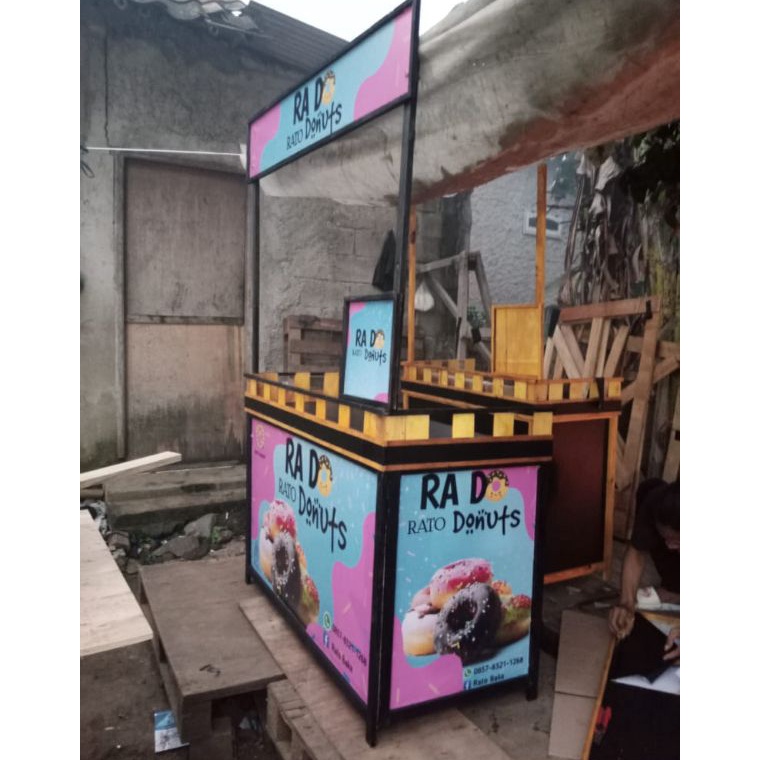 SPECIAL PRICE. BOOTH PORTABLE GEROBAK MEJA BONGKAR PASANG  UKURAN 120 CM X 55 CM X 170 CM