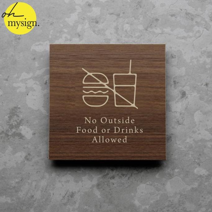 

Terbaru No Outside Food Drink Sign Board Kayu Print Signage Label Nama Ruang