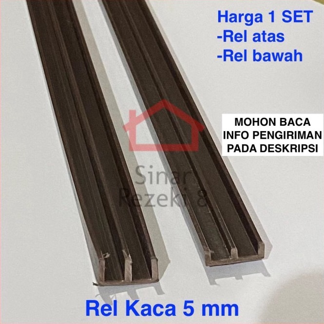 REKOMENDASI. Rel Kaca 5 mm Plastik / Sliding Coklat Pintu Lemari Geser Hi