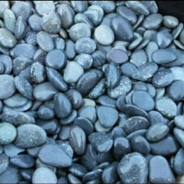 hiasan taman - batu koral hitam / abu-abu - batu koral Kupang hitam