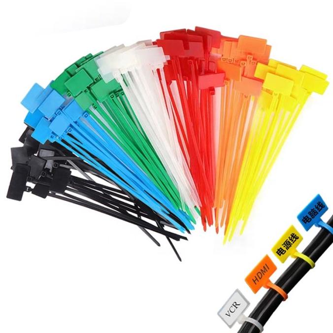 

New Label Kabel Ties Cable Tie Marker 4X200 20Cm Tag Lan Tulis 100Pcs