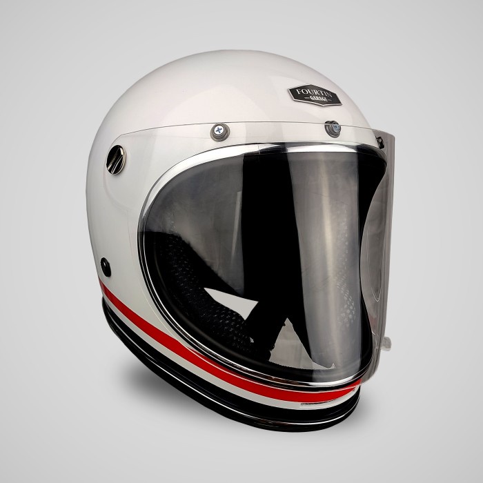 Best Seller Helm Custom Classic Bell Bullit Flat Visor Retro Vintage Klasik