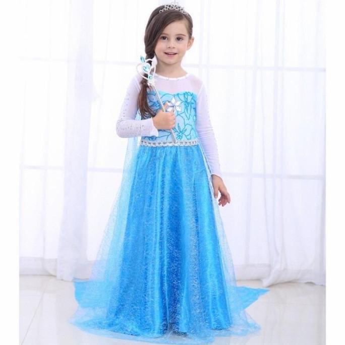 Dress Frozen Elsa Gaun Elsa Kostum Frozen Elsa