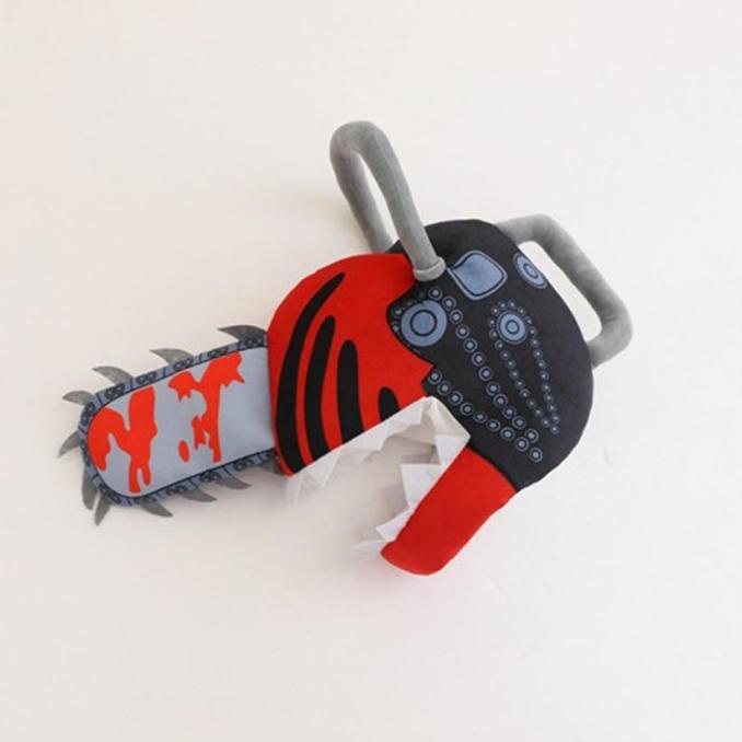 Chainsaw Man Headgear Plush Helmet Topi Doll Toy Denji Topeng Cosplay