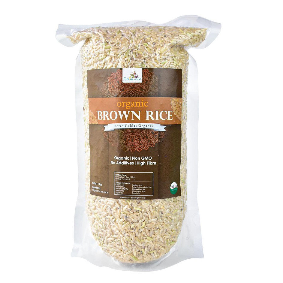 

✿ IX 19107 Grains N Co Organic Brown Rice ( Beras Coklat Organik ) 1 Kg ⚡TOK SIAP 【COD ༮