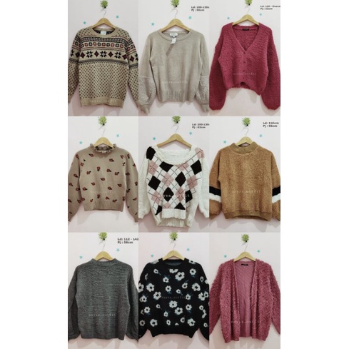 Cardigan lengan balon, Fuzzy lengan balon, Crop lengan balon, bulu domba, korean style, rajut motif 