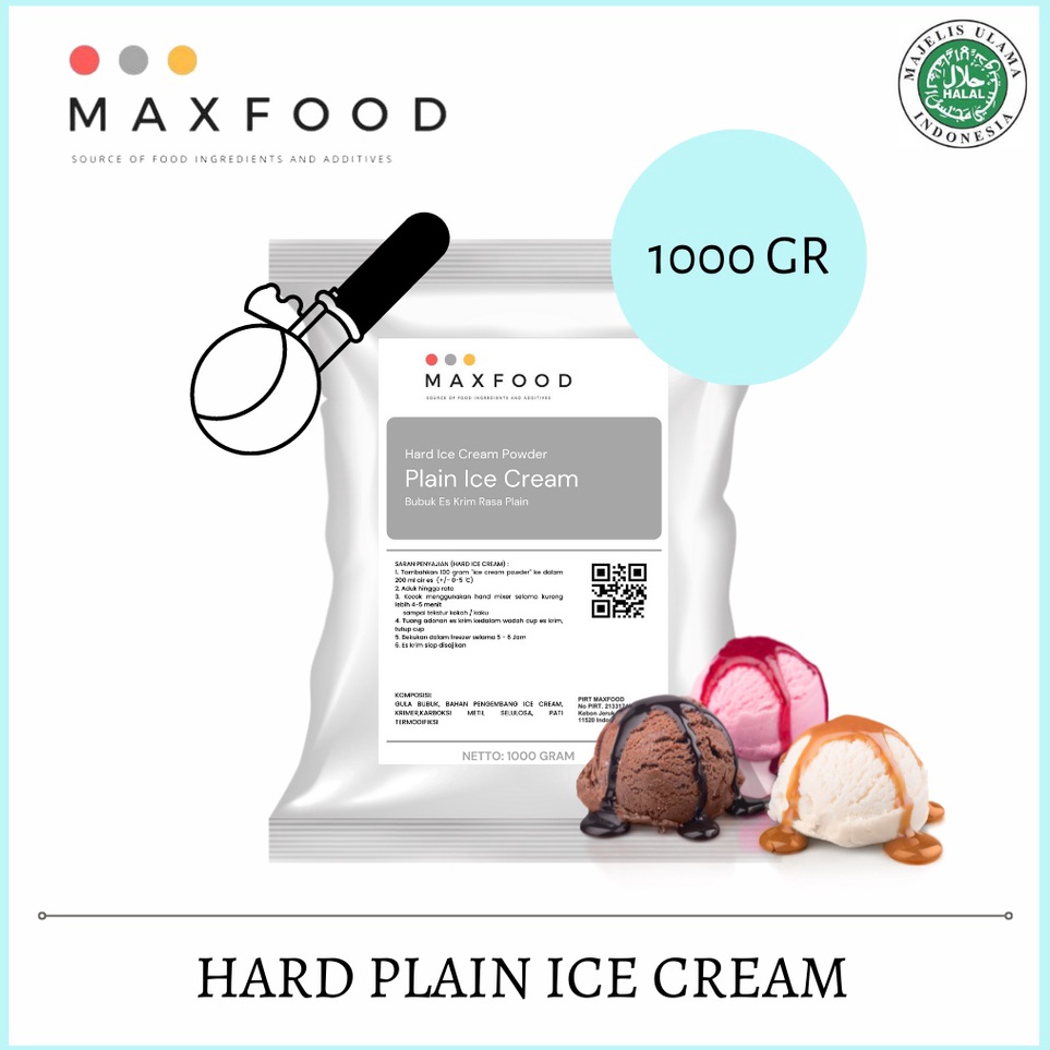 

TXKS2642 Jangan Sampai Kehabisan!!! MAXFOOD - Hard Plain Ice Cream / Bubuk Es Krim Rasa Plain 1 Kg