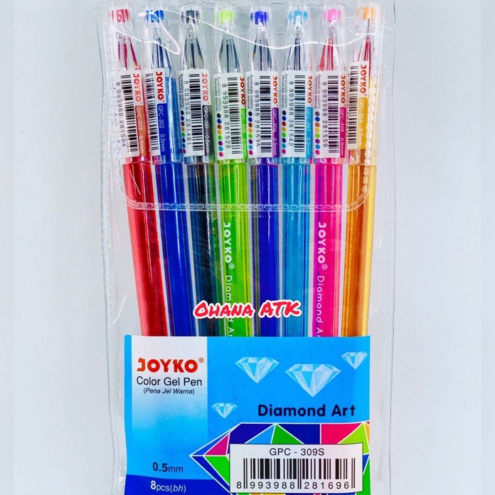 

♕ CD 8263 Pulpen Gel Joyko Diamond Art 8 Warna / 1 Set Pulpen Warna Joyko >V44859) ✮