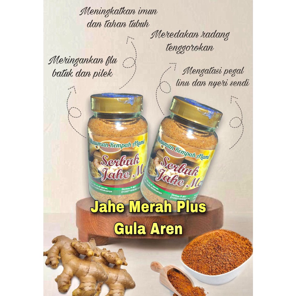 

BURUAN SERBU Jahe Merah Plus Gula Aren TOPLES 250gr Siap Seduh JAYYID