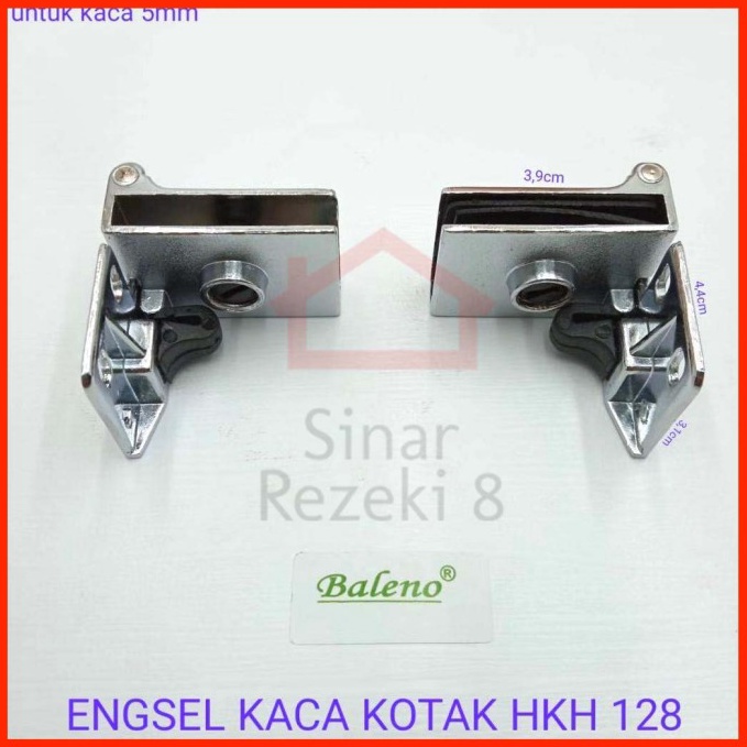 NEW STOCK. Engsel Pintu Kaca Kotak HKH 128 Baleno / Lemari Jepit Kayu Penjepit