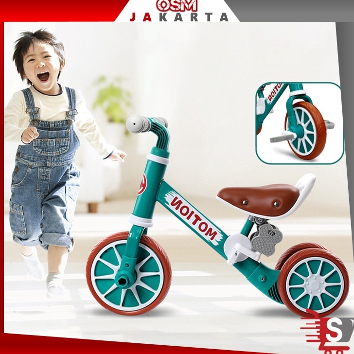 Ready.. OSM JKT 5627 Sepeda Motion Balance Bike / Mainan Sepeda Balance Bike Dengan Pedal Roda 3 / P