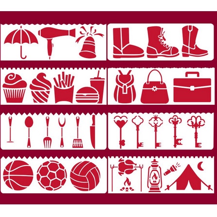 

Best Seller Plastic Stencil 15.5X5.5Cm - Traveling Properties Theme (8Pcs)