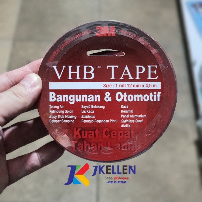 

Double Tape 3M Red 4900 VHB Doble Tip Merah size 12mm x 4.5m