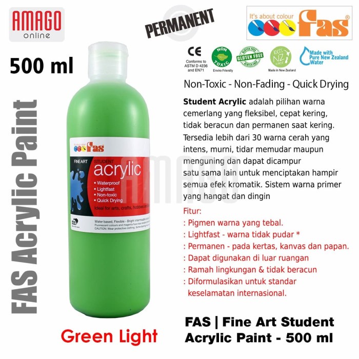 

Fas - Student Acrylic Paint - 500 Ml - Green Light