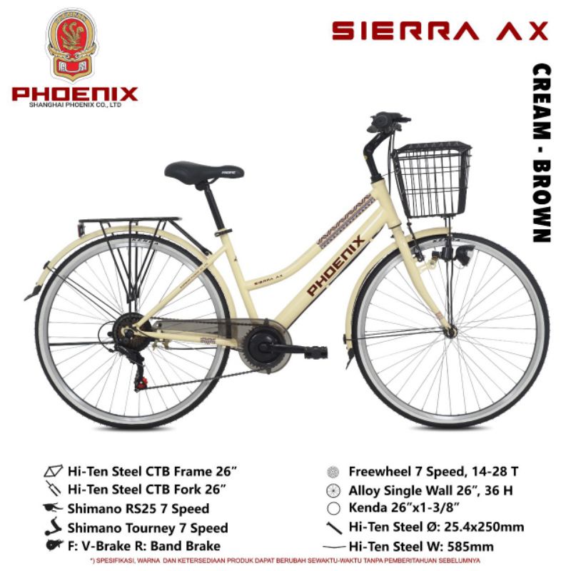 Sepeda Mini Keranjang CTB PHOENIX SIERRA AX Ukuran 26 Inch
