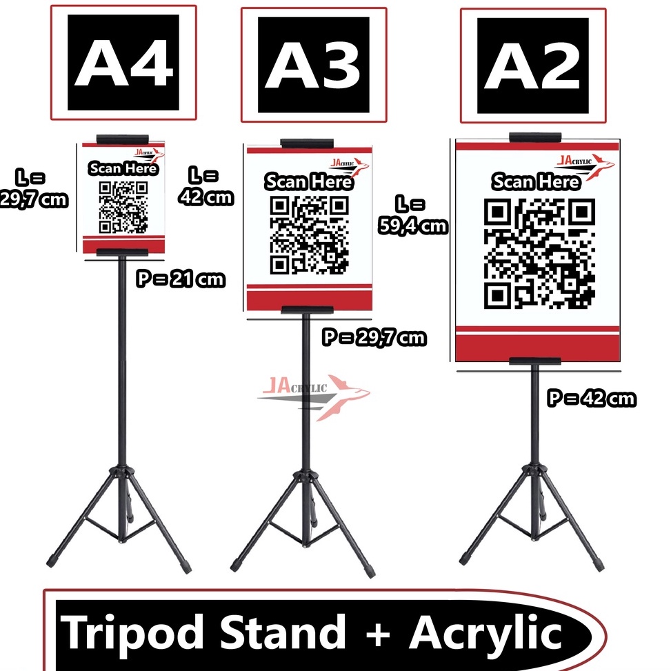 HARGA SPESIAL. Tripod Banner / Tripod Stand Display / Tiang Barcode Peduli Lindungi
