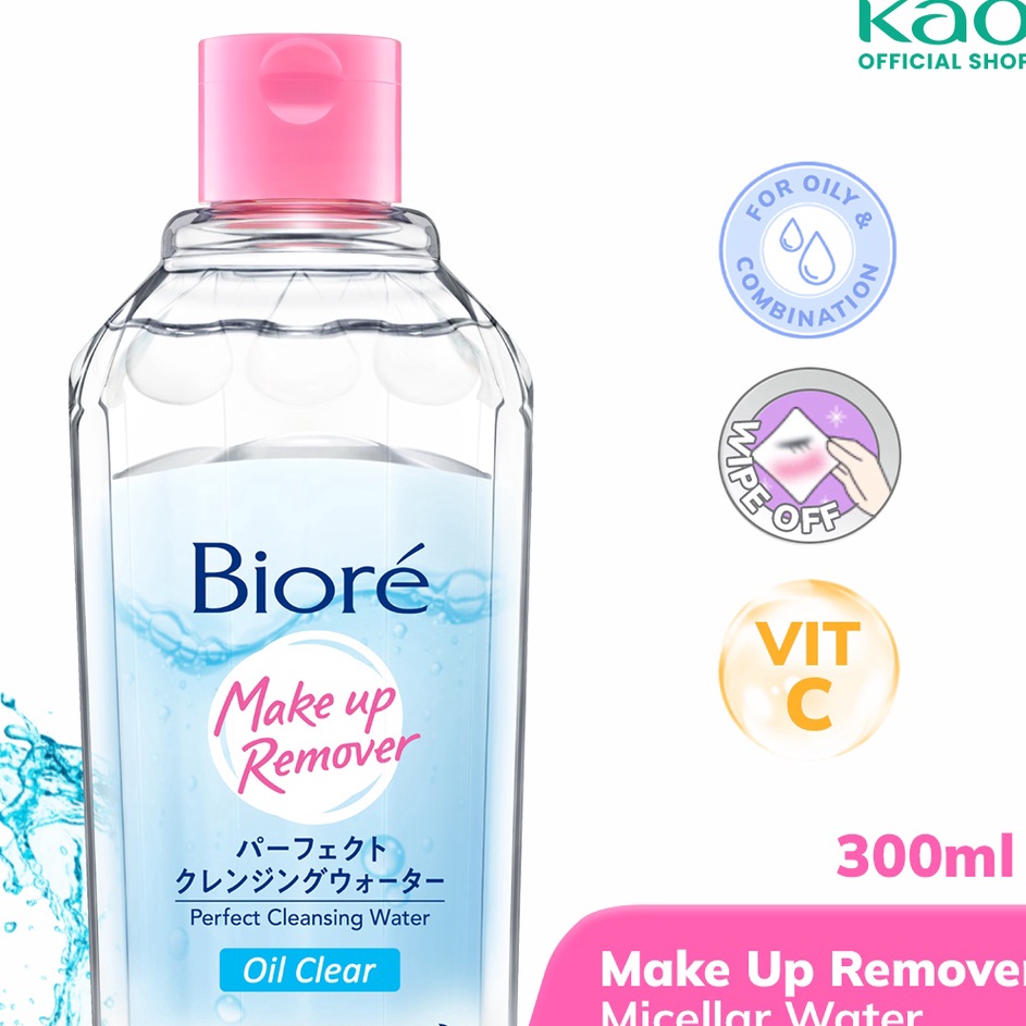 id u1U5g Biore Make Up Remover Micellar Water Untuk Kulit Berminyak Oil Clear Non Comedogenic 300 ml