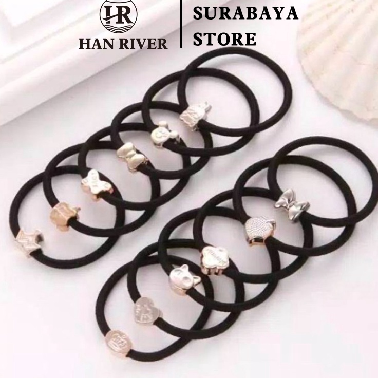 codeVv2V6 HAN RIVER Ikat Rambut Karet / Ikat Rambut Elastis