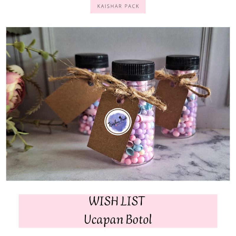 

KARTU UCAPAN BOTOL / WISH LIST BOTTLE