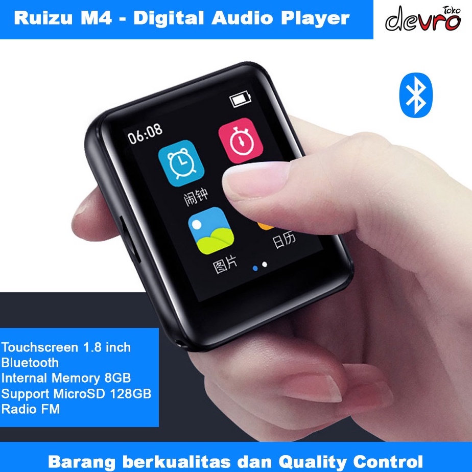 MURAH MP3 Player - DAP - MP4 Player - Touchscreen 1.8 - 8GB Bluetooth - Ruizu M4