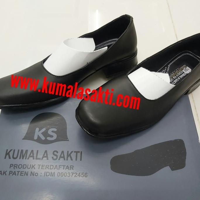 Sepatu Polwan PDH Dop Kulit Asli Hak 3 cm-Sepatu Polri-Sepatu Jatah